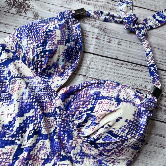 Calvin Klein Snake Print Halter Tankini - Picture 2 of 6